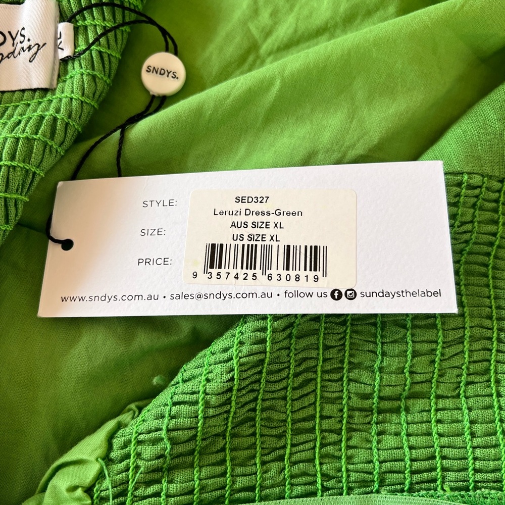 SNDYS. SERENA FLOWY MIDI LINEN STRAPLESS DRESS SMOCKED BACK PANEL SIDE-SLIT NWT - Picture 9 of 11